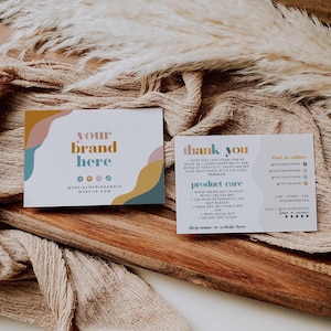 Clothing Care Instructions Canva Template, Business Thank You Template, T-shirt Care Card, Washing Instruction, Product Care Card Card, Arlo