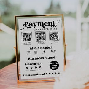 Retro Scan to Pay Sign Template, QR Code Sign, Printable Payment Sign, Accepted Payments Sign, CashApp Paypal Sign, Payment Here Sign - Dani