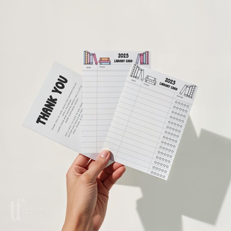Editable Library Card Insert Bookish Business Thank You Card Canva Template, Editable Library Card ...