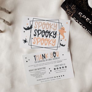 Halloween Care Instructions Template, T-Shirt Washing Instructions Card, Holiday Garment Care, Business Thank You Card Canva, DTG Care Card