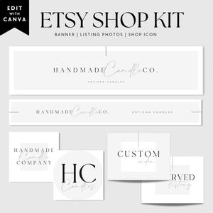 Modern Etsy Shop Graphic Bundle Kit, Etsy Banner Template, DIY Etsy Store Branding, Editable Etsy Store Banner,  Etsy Store Slider - Casey
