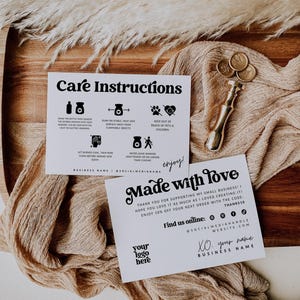 Retro Squeezable Wax Melt Care Card Canva Template, Editable Squeezy Wax Instructions - Dani image 2