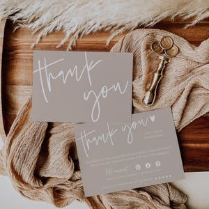 Small Business Thank You Card Template Editable Thank You Card Printable Thanks For Your Purchase Card Template Package Insert Card - Skye