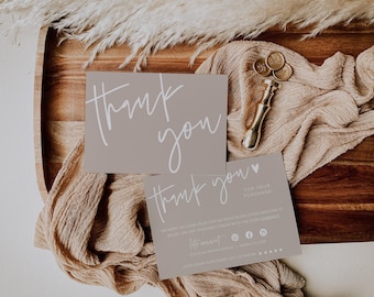 Small Business Thank You Card Template Editable Thank You Card Printable Thanks For Your Purchase Card Template Package Insert Card - Skye
