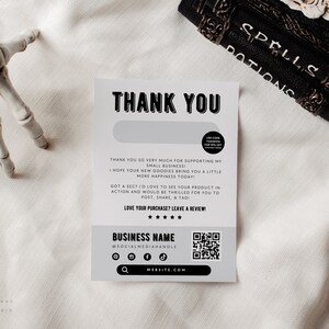 Gothic Business Thank You Card Canva Template, Editable Halloween Thank ...