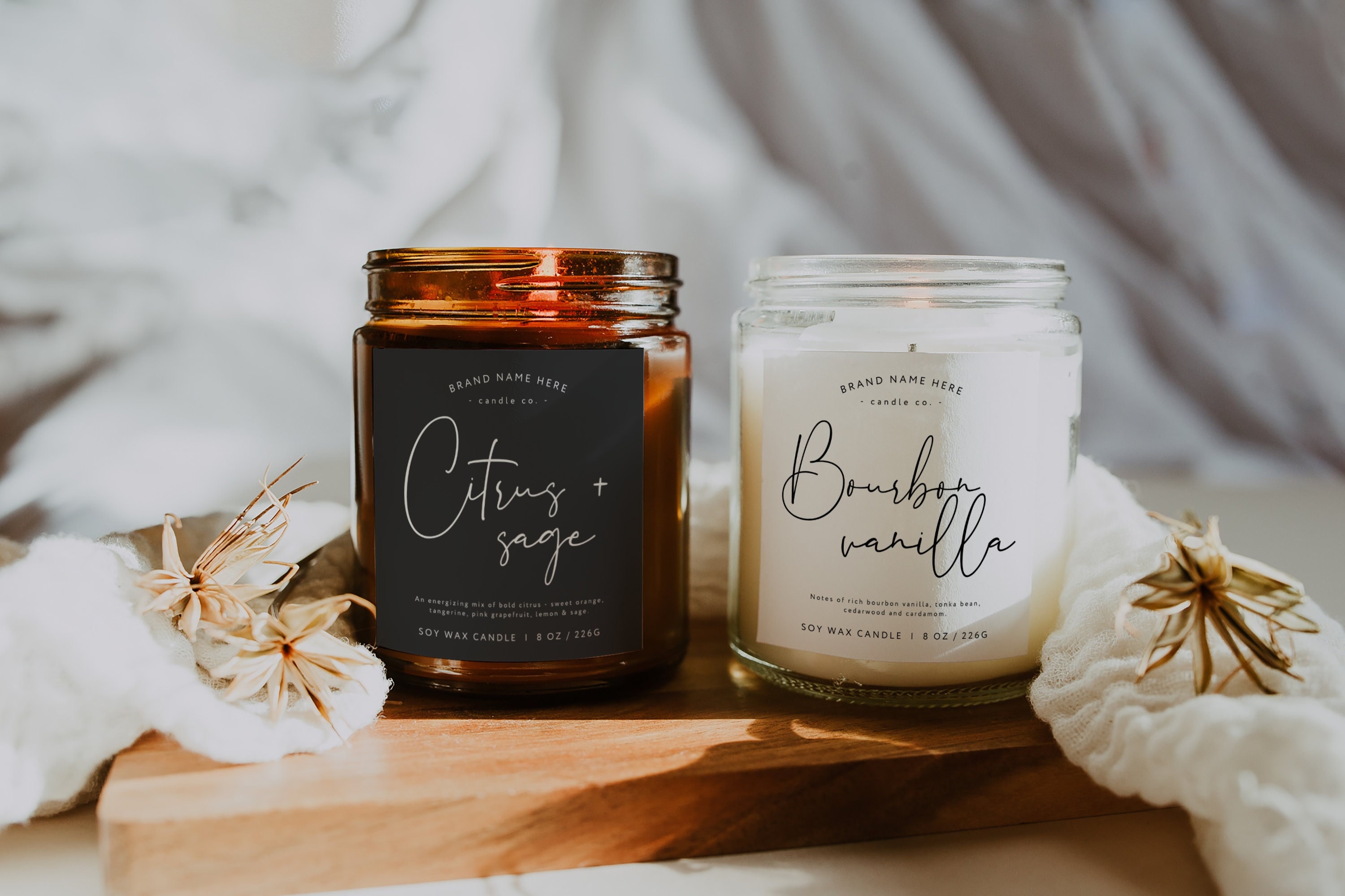 Candle Labels, Custom Candle Labels