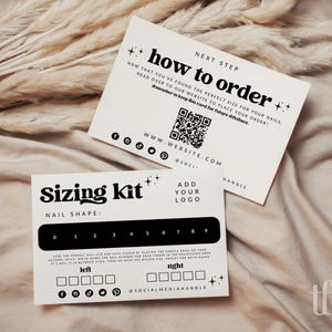 False Nails Sizing Kit Template, Editable Artificial Nails Sizing Chart, Printable Press On Nail Sizing Guide Card, Canva Template - Dani