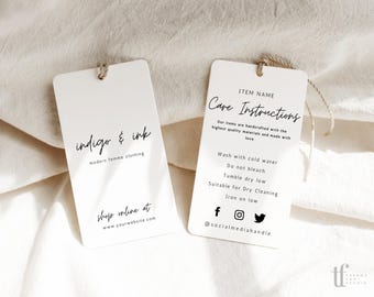 Editable Hang Tag Canva Template, Printable Clothing Label - Kate