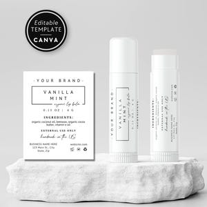Lip Balm Label Template, Lip Balm Wrap Packaging, Editable Product Label, Custom Lip Balm Packaging, DIY Customizable Cosmetic Label - April
