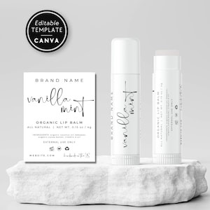 Lip Balm Label Template, Lip Balm Wrap Packaging, Editable Product Labels, Custom Lip Balm Packaging, DIY Customizable Cosmetic Label - LB20