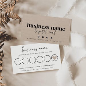 Plantilla de tarjeta de fidelización editable, tarjeta perforada moderna para clientes, diseño de tarjeta de recompensas editable, tarjeta de descuento imprimible DIY, tarjeta de sello para clientes