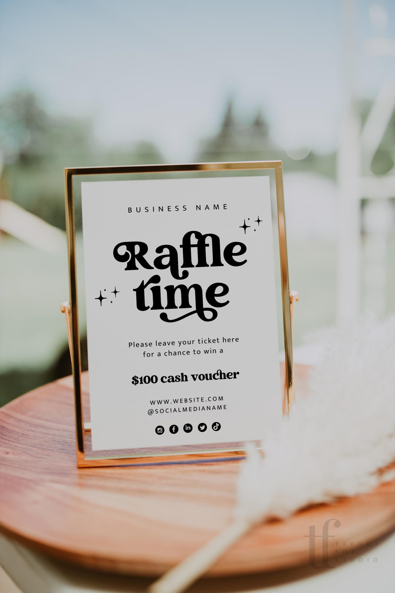 Name Raffle Sign Retro Raffle Sign Canva Template, Groovy Enter to Win Poster, Pop-up ...