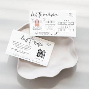 False Nails Sizing Kit Template, Editable Artificial Nails Sizing Chart, Printable Press On Nail Sizing Guide Business Card 3.5x2 - Honey