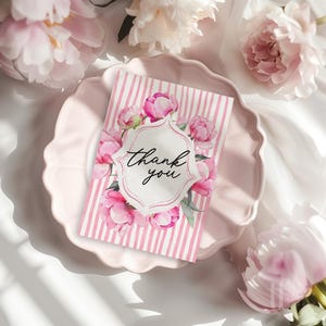 Coquette Grandmillenial Floral Business Thank You Card Canva Template, Preppy Printable Thanks For Purchase, Girly Package Insert Postcard
