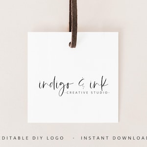 Premade Boho Logo Design, Signature Text Logo, Handwritten Logo, Watermark Logo, Minimalist Logo, Modern Script Logo Design, Canva - Gwen