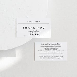 Wax Melt Care Card Template Canva, Editable Business Thank You, Printable Candle Business Card 3.5x2", Wax Melt Safety Instructions - April