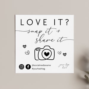 Snap and Share Card Template, Social Media Card Template, DIY Follow Us On Social Media, Like & Connect With Us Template, Canva - Cinna