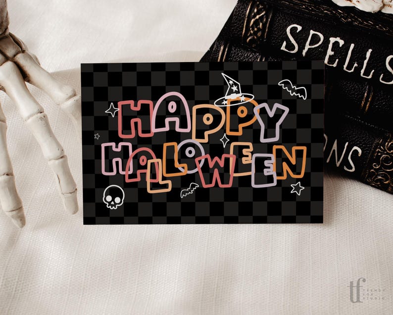 Pastel Halloween Business Thank You Card Canva Template, Editable ...