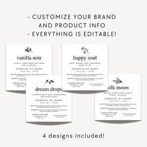 Roller Bottle Label Canva Template, Editable Essential Oil Roller ...