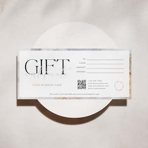 Modern Gift Certificate Template Canva, Printable Gift Voucher, Editable Gift Card, Spa or Salon Gift Certificate, Printable 8.5x3.5" Cert