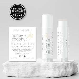 Lip Balm Label Template, Lip Balm Wrap Packaging, Editable Product Labels, Custom Lip Balm Packaging, DIY Customizable Cosmetic Label - Gia