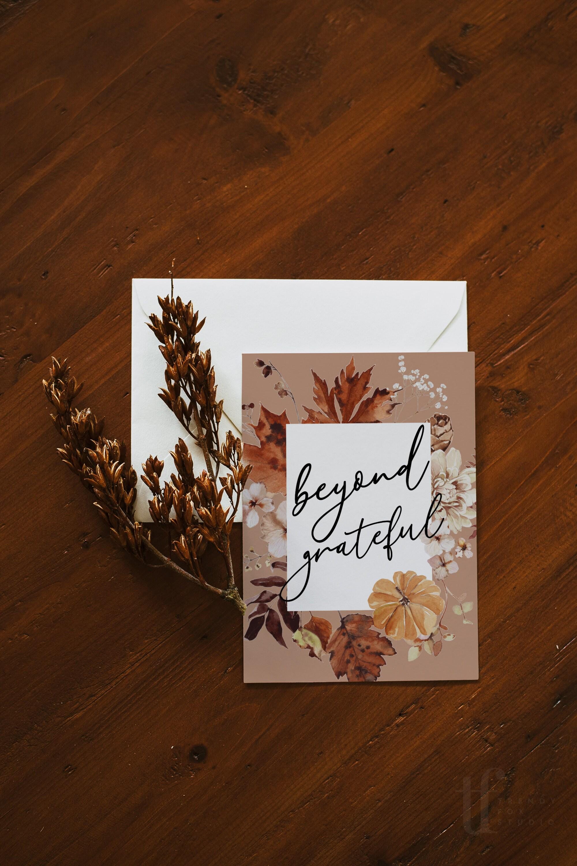 Watercolor Fall Business Thank You Card Canva Template, Editable Small ...