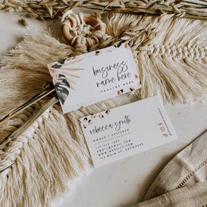 Boho Leopard Business Card Template, Printable Business Card, DIY Calling Card, Business Branding, Editable Digital Canva Template - Luca