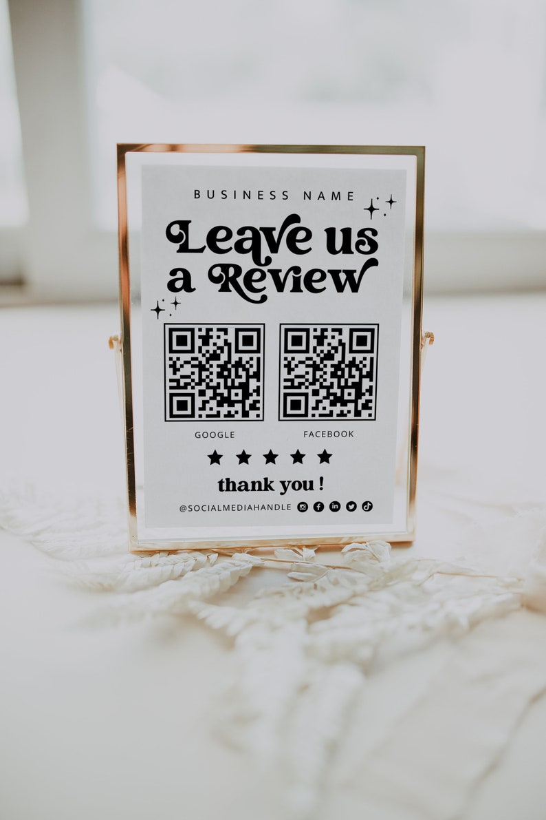 Ask for Review QR Code Sign Template Google Review Sign Etsy