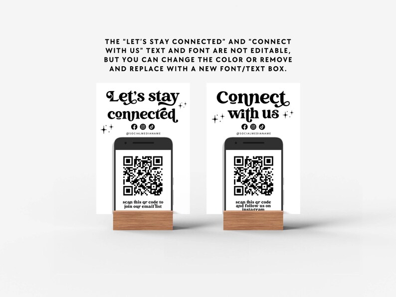 Retro Qr Code Retro QR Code Social Media Sign Canva Template, DIY Follow Us on ...
