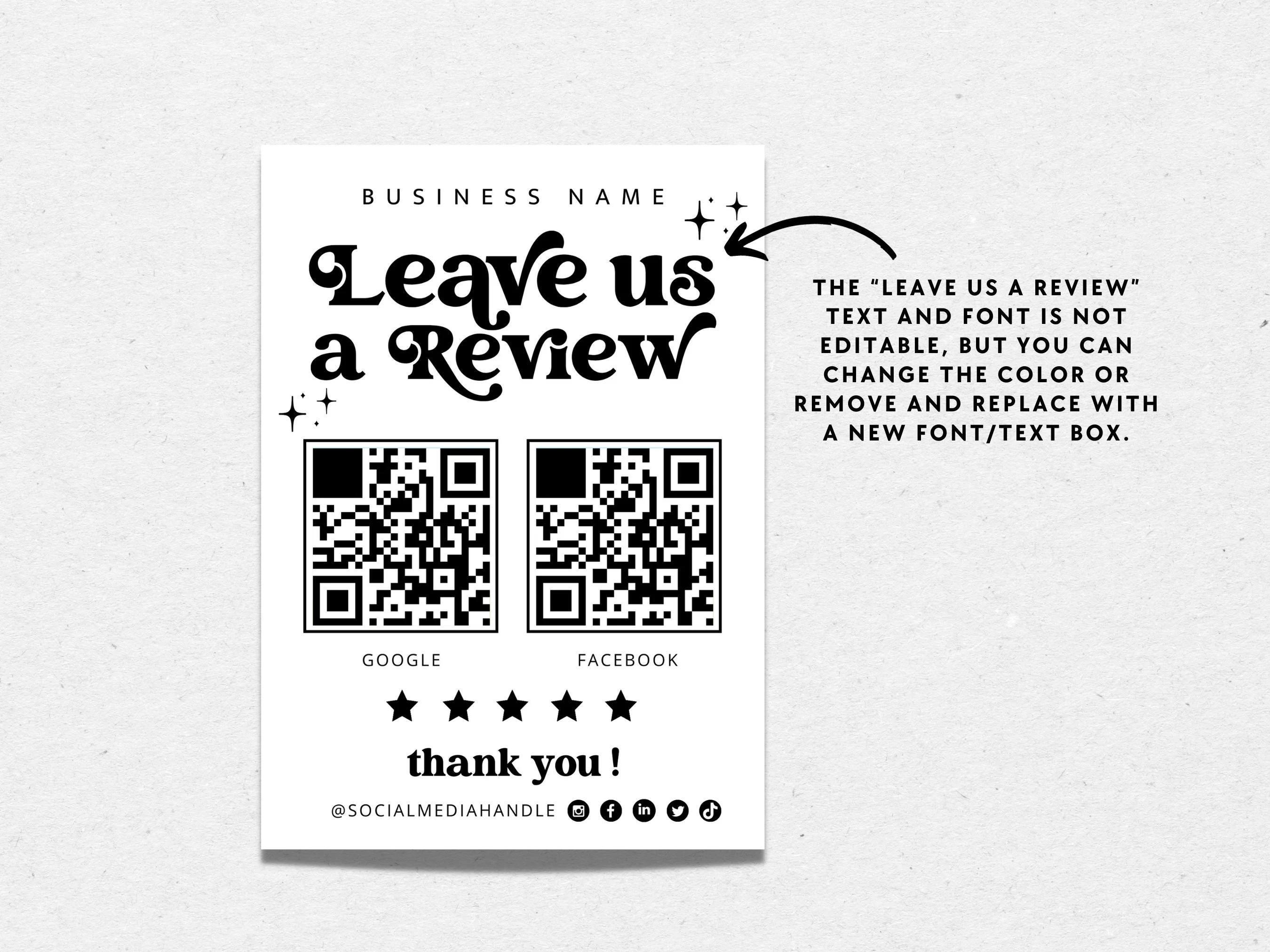 Ask for Review QR Code Sign Template Canva, Google Review Sign ...