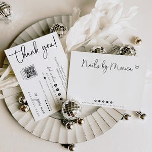 False Nails Backing Card Canva Template, Editable Artificial Nails Package Insert, Printable Press On Nail Display Card Thank You - Rylee