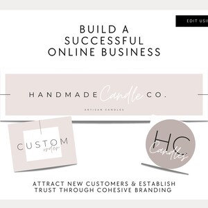 ミニマルなEtsyショップバナー、ニュートラルなEtsyカバーテンプレート、DIY Etsyストアブランディング、編集可能なEtsyストアバナーアイコン、Etsyスライダー画像 - Kate 画像 2