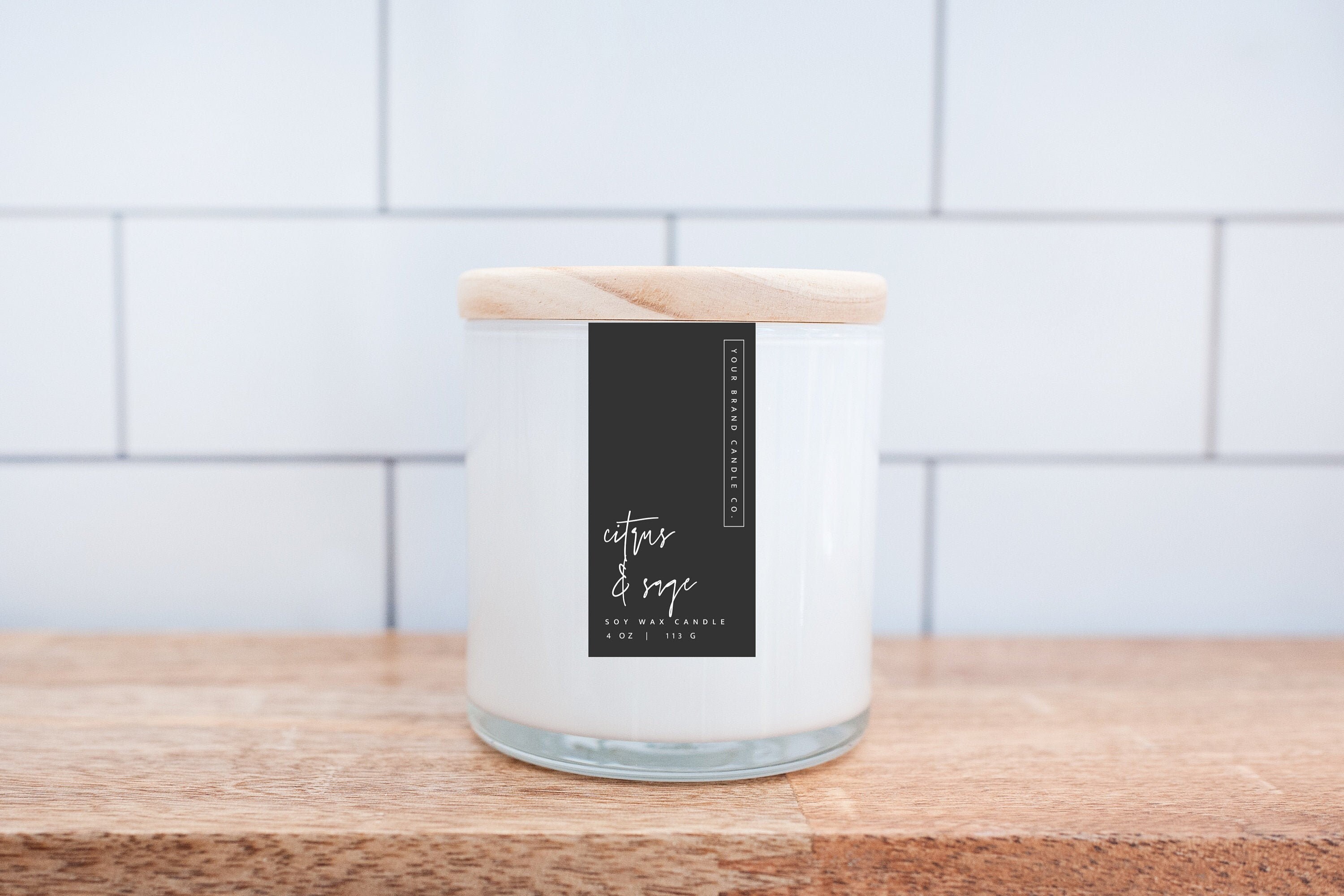 Vertical Candle Label Template Editable Minimal Candle Label Etsy