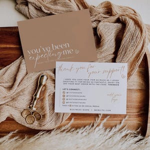 Boho Business Thank You Card Template, Editable Thanks For Your Purchase Card, Printable Business Package Insert Card Canva Template - Clove
