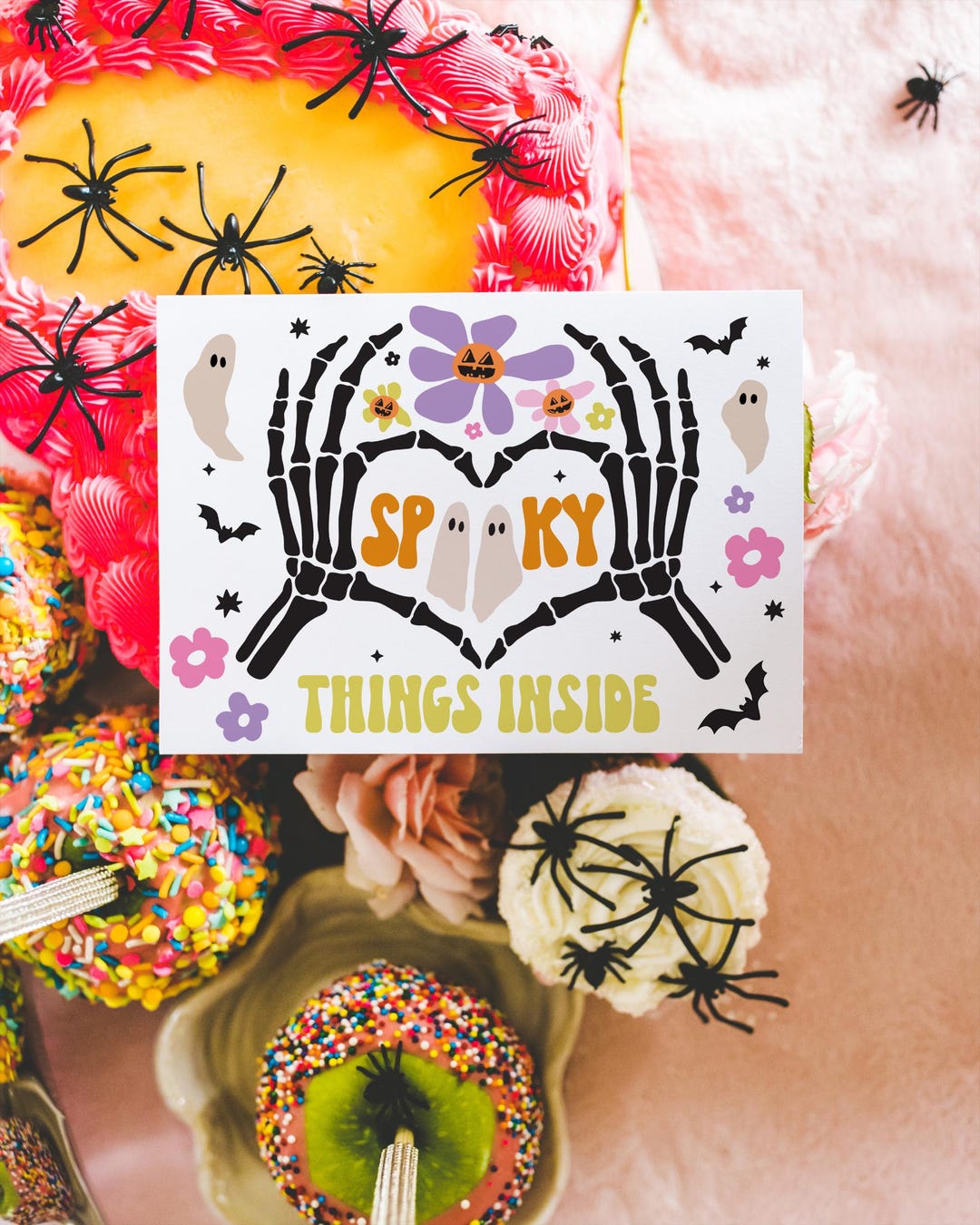 Colorful Halloween Business Thank You Card Canva Template, QR Code ...