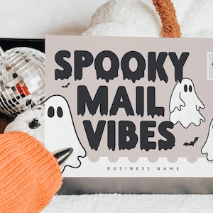 Halloween Business Thank You Postcard Canva Template, Editable Spooky Mail Thank You Insert, Customizable Ghoul Package Thank You