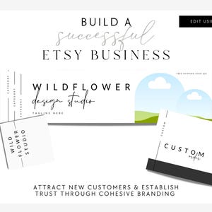 Minimal Canva Editable Etsy Branding Kit, Etsy Banner Template, DIY Etsy Store Branding, Editable Etsy Shop Banner, Shop Icon Photo - Alina Bild 2