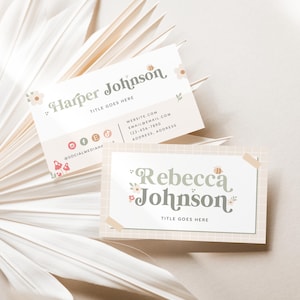 Cute Cottagecore Business Card Canva Template, INSTANT DOWNLOAD Printable Mushroom Business Branding, Boho Girly Rustic Business - LT56