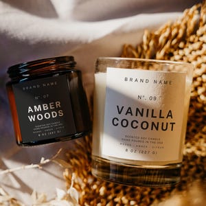 Modern Candle Label Template Editable Label DIY Minimal Candle Label Customizable Pre Designed Jar Label Template Instant Download - CL39