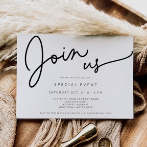 Modern Business Invitation Template Canva, Special Event Invitation, Join Us Invite, Grand Opening Event Invite, Horizontal Invitation -Dawn