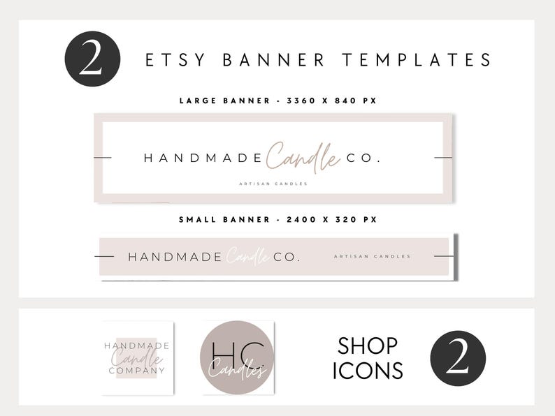 ミニマルなEtsyショップバナー、ニュートラルなEtsyカバーテンプレート、DIY Etsyストアブランディング、編集可能なEtsyストアバナーアイコン、Etsyスライダー画像 - Kate 画像 3