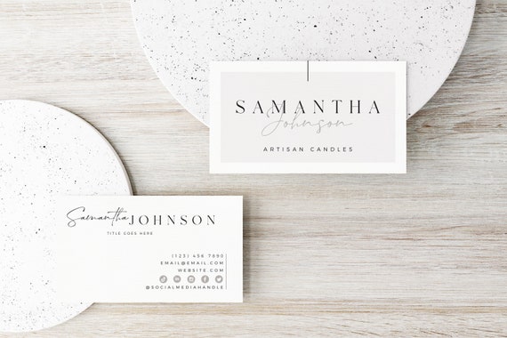 Minimalist Business Card Template, INSTANT DOWNLOAD, Editable Business  Cards, Cursive Business Cards, Printable Business Card Templett V014 