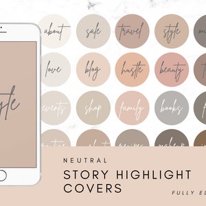 EDITABLE Neutral Instagram Highlights Boho Neutral IG - Etsy