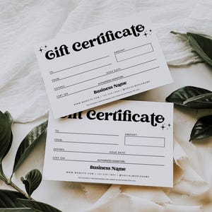 Retro Business Gift Certificate Template Canva, DIY Printable Gift Voucher Certificate, Editable Gift Card, Printable Gift Template - Dani