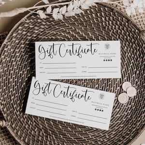 Gift Certificate Template, Printable Gift Voucher, Editable Gift Certificate, Gift Card Spa Gift Voucher Salon, Modern Certificate - Adele