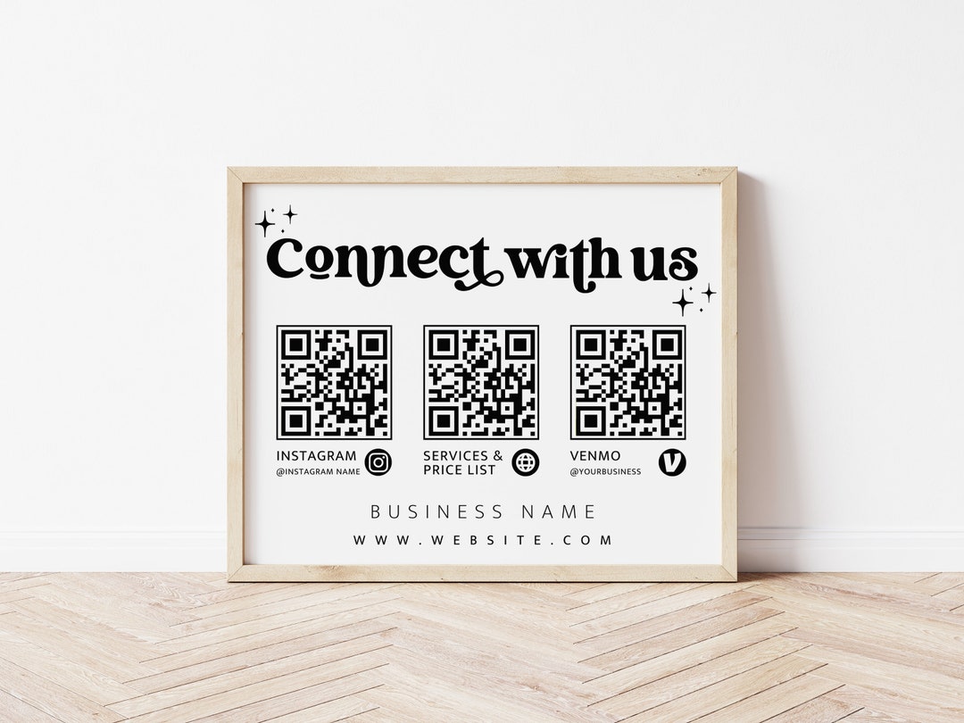 Retro QR Code Scan to Pay Sign Template, Printable Business Sign ...