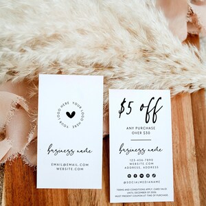 Elegant Coupon Card Template, Printable Business Coupon Canva Template, Discount Business Card, Business Marketing Promotional Card - Vera