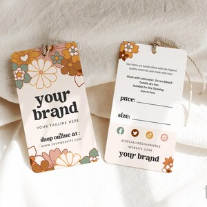 Editable Hanging Tags Template, Printable Fashion Label Template, Editable Price Tag Label, Boutique Swing Tags, Clothing Tag Canva - Dani