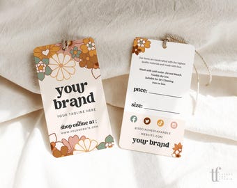 Editable Hanging Tags Template, Printable Fashion Label Template, Editable Price Tag Label, Boutique Swing Tags, Clothing Tag Canva - Dani