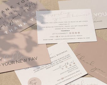 Business Thank You Card Template Editable Thanks For Your Purchase Card Small Business Package Insert Card Thank You For Your Order - TY74